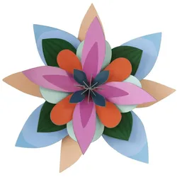 WANDDEKO Papierblumen-Blüte 10/32 cm