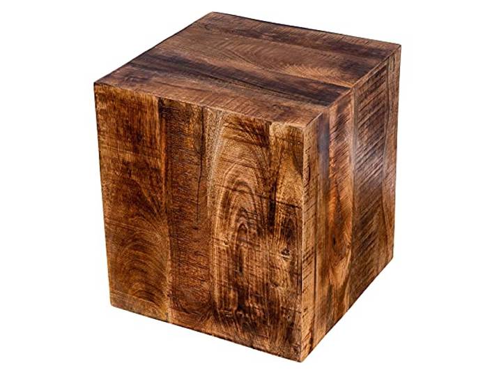 levandeo Beistelltisch Hocker 40x45cm Mango Tisch Holzhocker Rollen Holztisch Massivholz Sitzhocker Holztisch