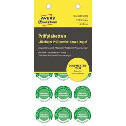 Avery-Zweckform 6989-2026 Prüfplakette Nächster Prüftermin Grün Folie selbstklebend (Ø x L) 20 mm x 20 mm 20 mm 120 St.