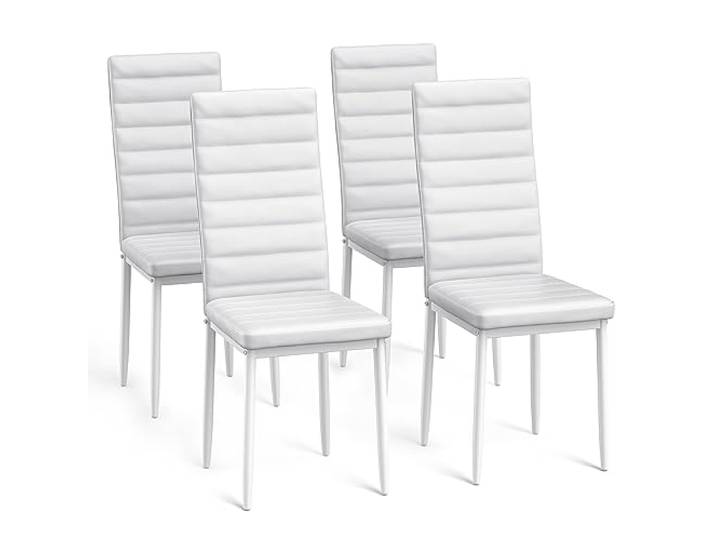 Bealife Esszimmerstühle 4er-Set, Esszimmerstühle-Set für Küche, Esszimmer, Esszimmerstuhl aus Kunstleder mit hoher Rückenlehne, modern, (White, 4)