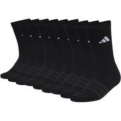 adidas Unisex Socken, 9er Pack - Cushioned Sportswear Crew Socks, Logo, gepolstert, einfarbig Schwarz / 37-39