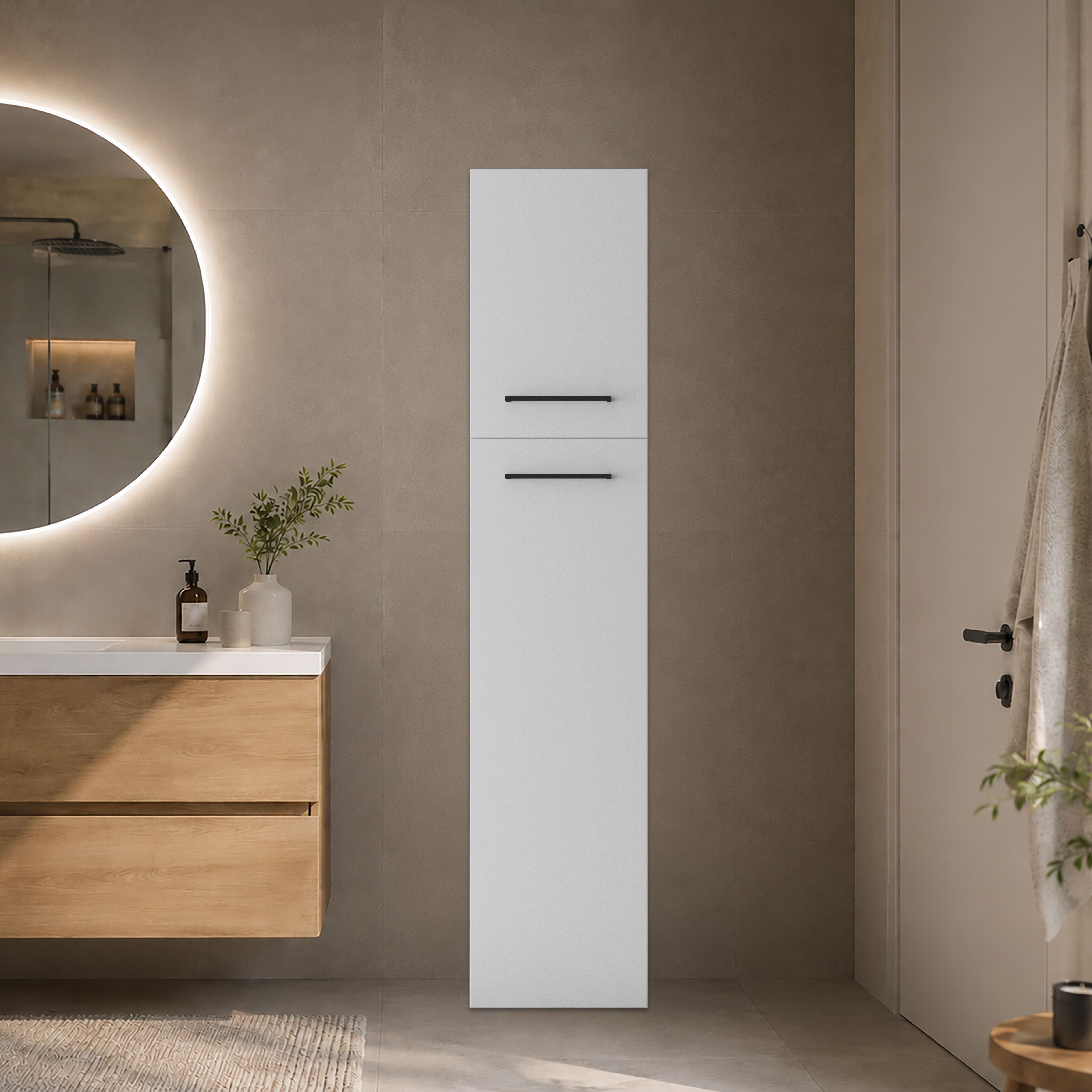 Mehrzweckschrank KOCHSTATION "KS-Linda", weiss (weiß), B:40cm H:187,5cm T:66,6cm, Schränke, Mehrzweckschrank, Breite 40 cm, Höhe 187,5 cm, mit 25mm starken Wänden weiß weiss, B/H/T: 40cm x 187,5cm x 66,6cm, Türen: 2 Stk.