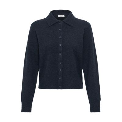 Strickjacke B.YOUNG "b.young Strick-Cardigan langarm BYMINUA", Damen, Gr. M, blau (schwarz sapphire melange), Strickjacken Strickjacke