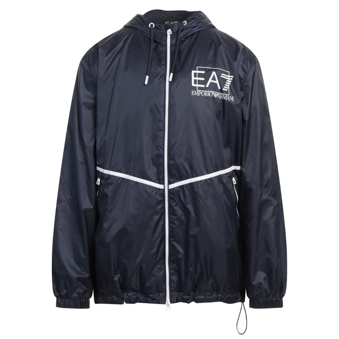 Ea7 Marineblaue Kapuzenjacke