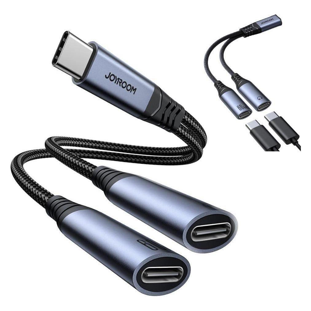 Joyroom 2-in-1 Audio Adapter USB-C to Dual USB-C Cable (USB-C, USB-C) (SY-C03)