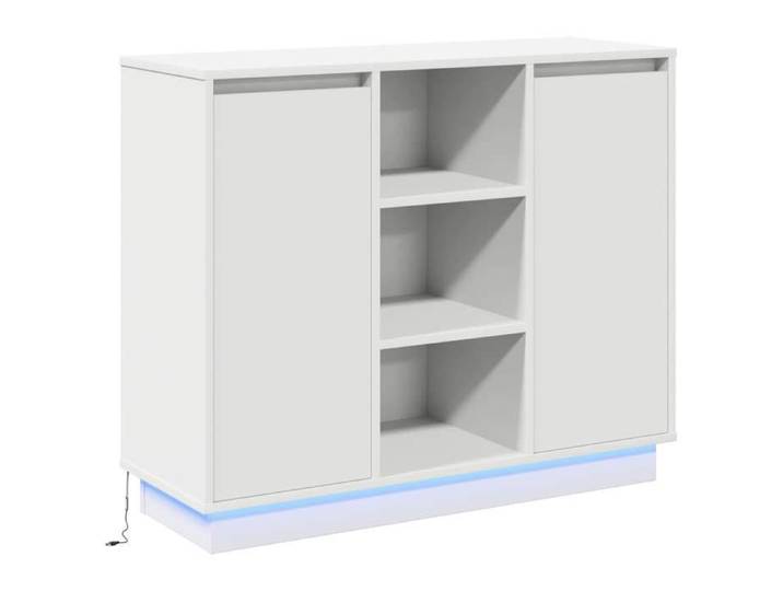 Sarazyj®Buffet Bahut KENNETH - LED - Meuble de rangement Blanc 90x32x75cm - Bois d'ingénierie - 976375