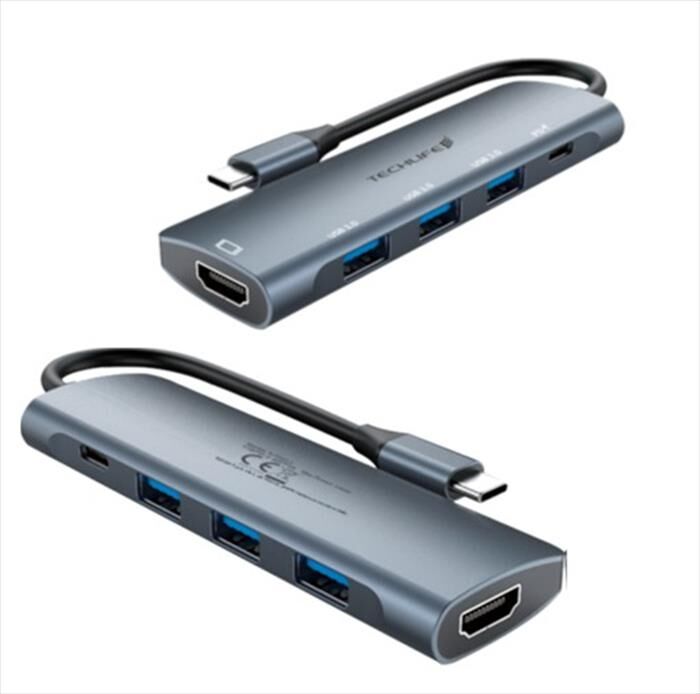 TECHLIFE Hub Tlit0012 Multiporta 5in1 Usb-c-nero