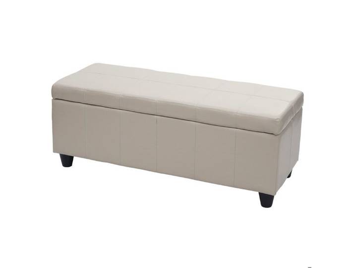 MCW Banc/banquette/coffre de rangement Kriens 114x45x45cm similicuir ~ crème