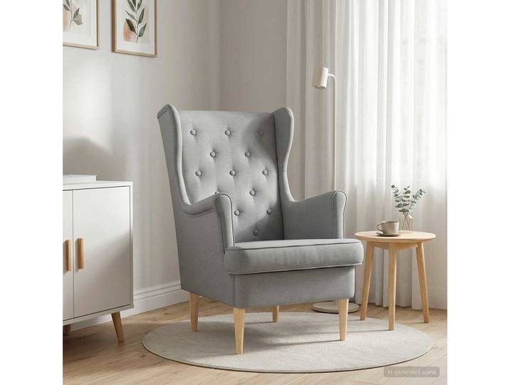 vidaXL Sessel vidaXL Sessel Hellgrau Stoff