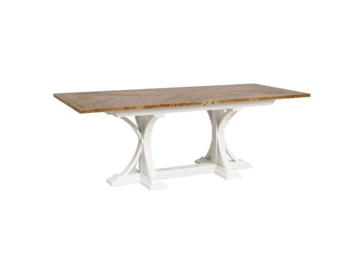 Table rectangulaire extensible 1 allonge en bois blanc