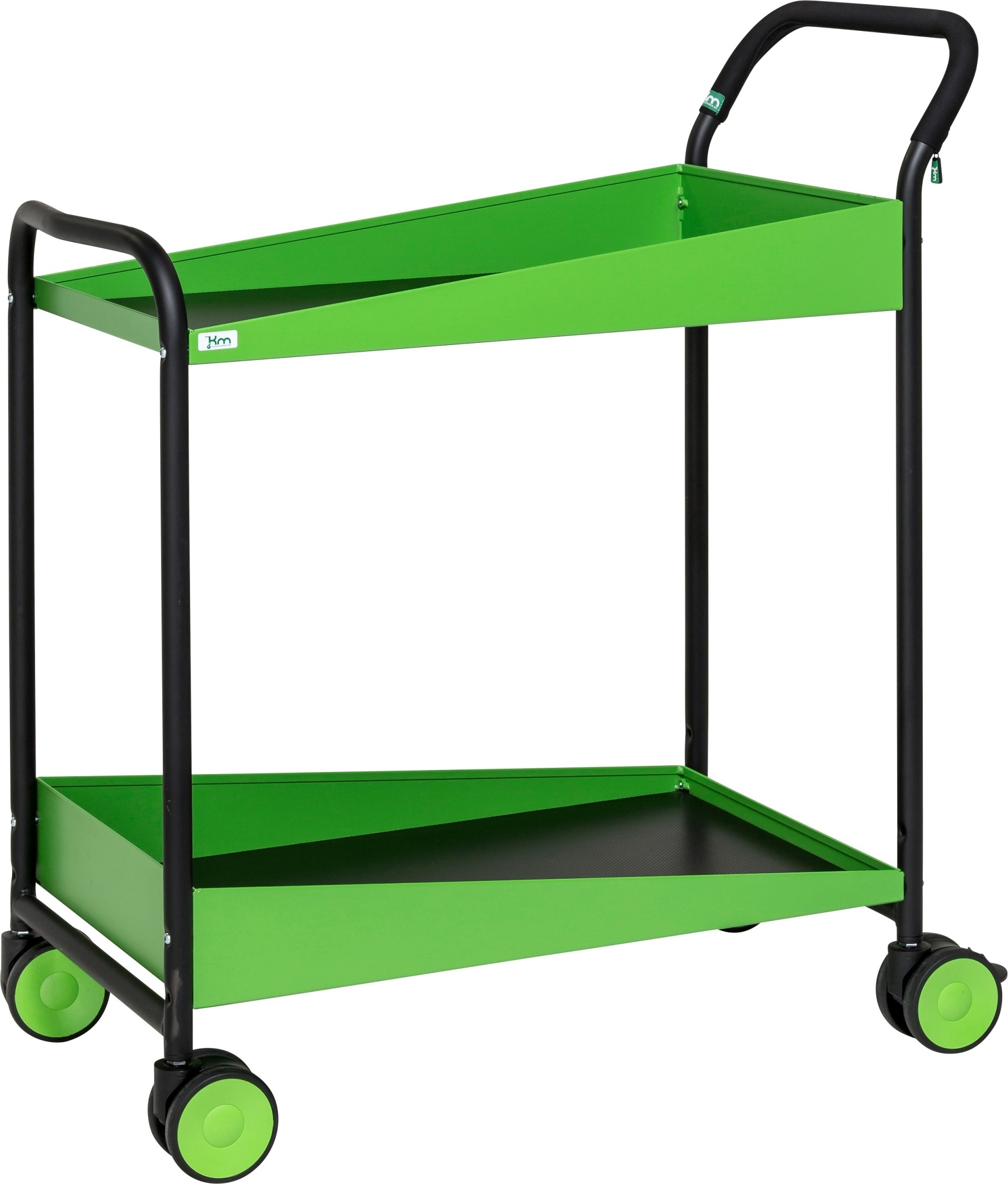 Kongamek Tischwagen "Kongadesign" 690x435mm Ladefläche in grün mit Rand und Bremse