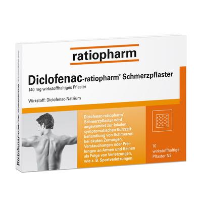 DICLOFENAC-ratiopharm Schmerzpflaster 10 St Pflaster
