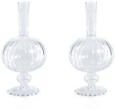 Zodax Vellum Spiral Onion Shape Decorative Glass Vases, Set of 2