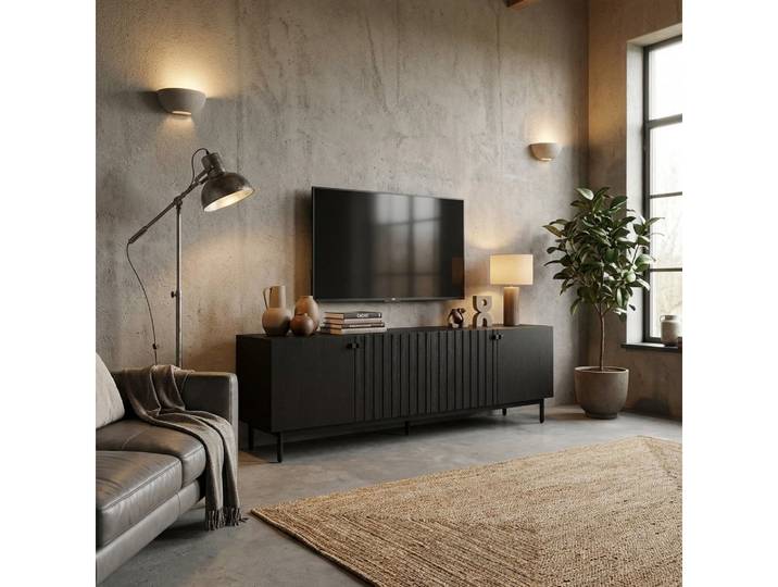 WOLF MÖBEL Sideboard (175x40x55), FLUETE Lowbaord mit 4 Türen