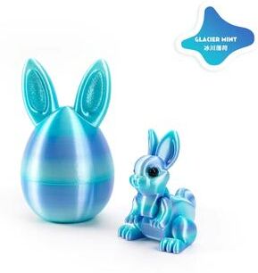 Inspired Finds 3D Printed Easter Rabbit Egg Bunny Ornament Cute Desktop Decor ice Mint