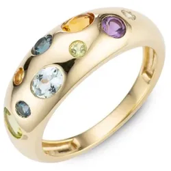 GOLDSCHMUCK FÜR MICH Ring 9 Edelsteine zus. ca. 0,79ct Gold 585