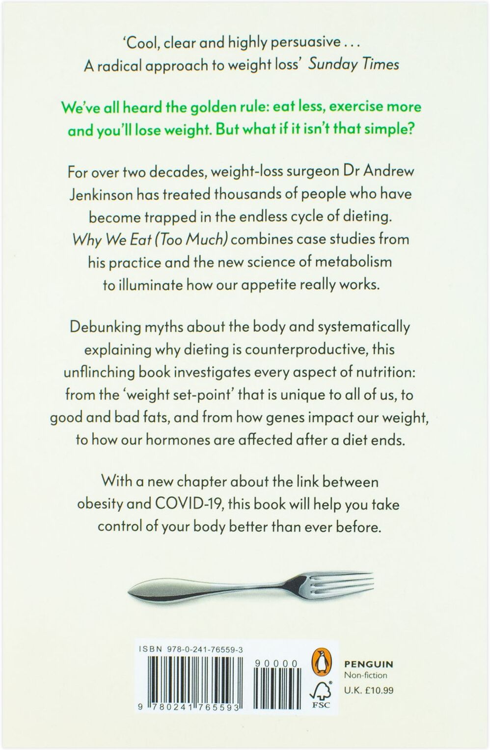 Penguin Life Why We Eat (Too Much): The New Science of Appetite by Dr Andrew Jenkinson - Paperback - Sunday Times Bestseller on Diet, Metabolism & Weight Loss
