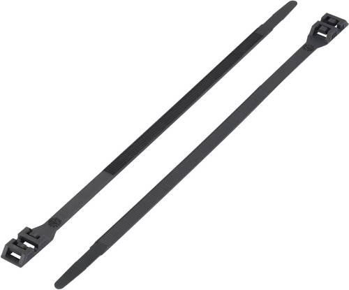 TRU Components 1592837 TC-DK-610BK203 Kabelbinder 610mm 9mm Schwarz mit Doppelkopf