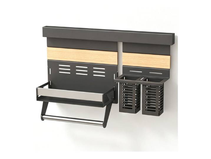 doporro Küchenregal Küchenorganizer-set Multifunktional aus Metall Wandmontage 52/82cm, 52-cm-Schiene trägt bis zu 10.5kg, 82-cm-Schiene trägt bis zu 15kg