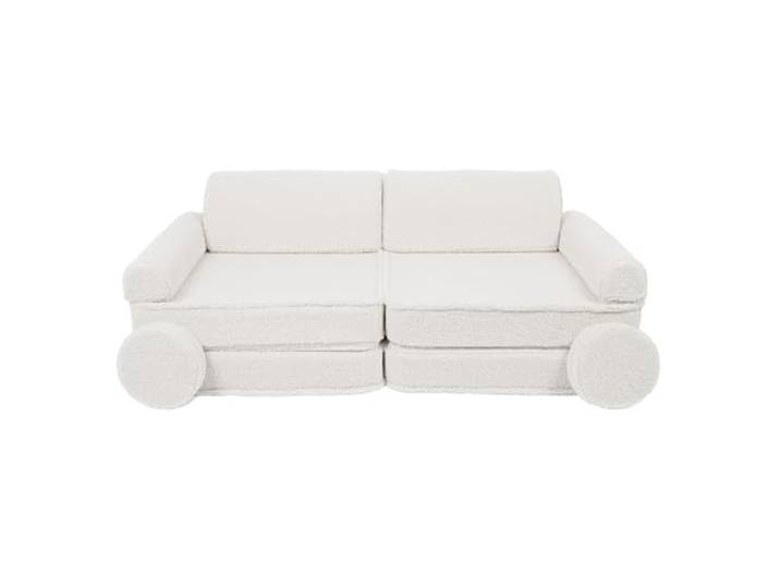 MEOWBABY Kindersofa – Spielsofa für Kinder – Weiche Klappsofa mit Schlaffunktion – Kuschelecke für Kinderzimmer, Bearly, Cremig