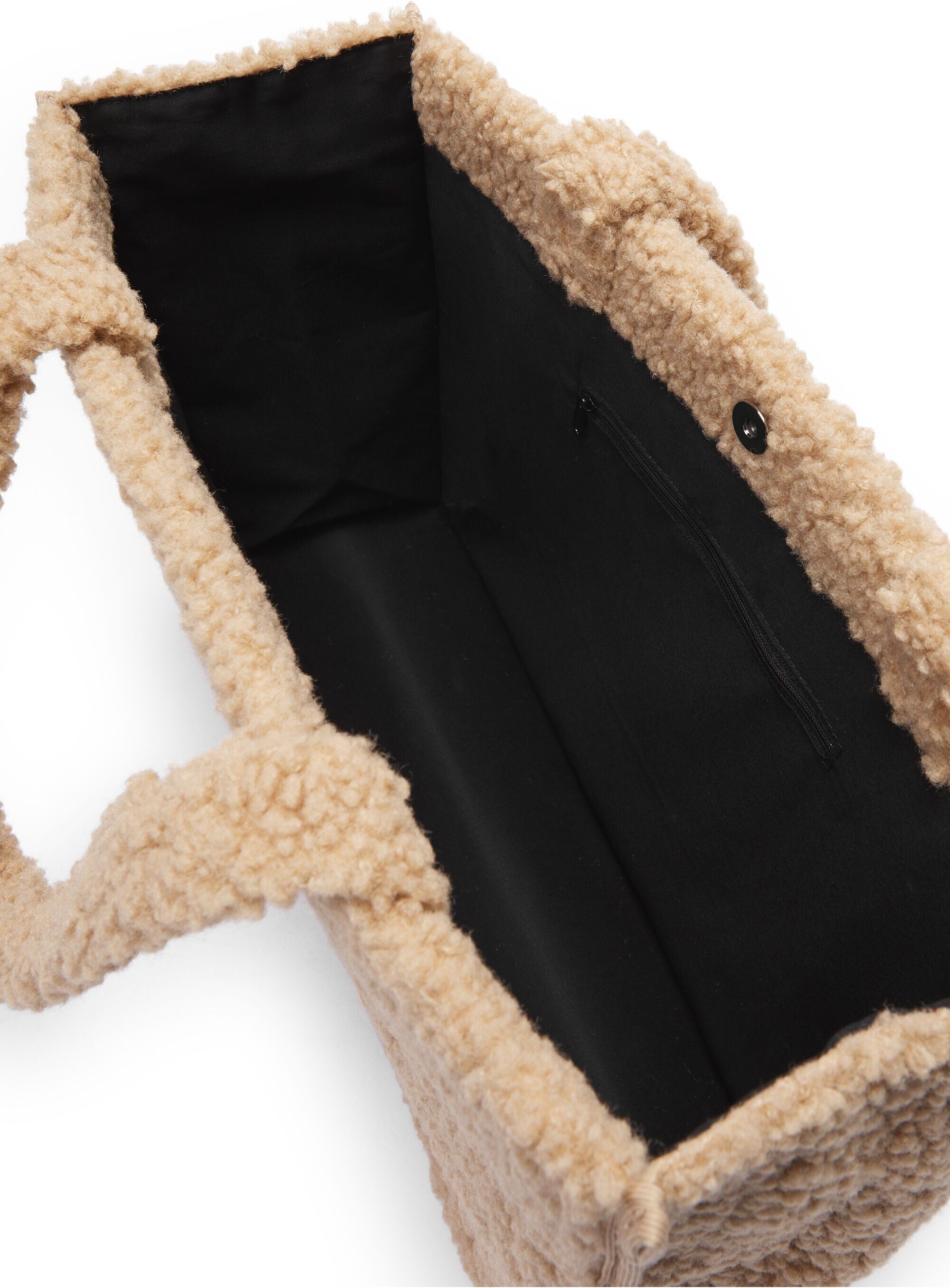 Shopper CODELLO "Codello Tasche", Damen, beige (kamel), Taschen Shopper, in Teddy-Optik
