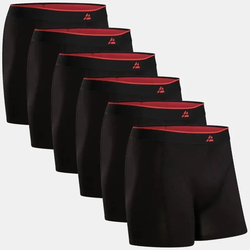 BAMBOO TRUNKS - 6-Pack - Schwarz/Rot - XS