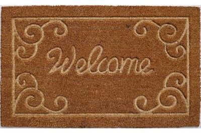 Imports Decor Embossed welcome Outdoor Coir Non Skid Doormat