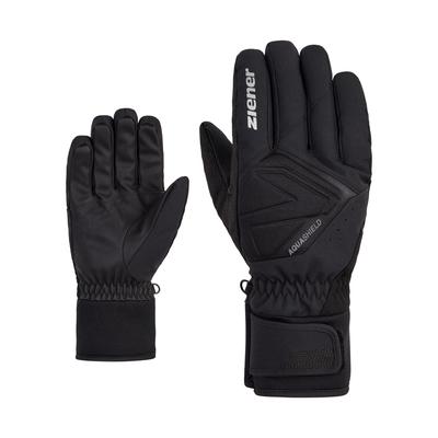 Skihandschuhe ZIENER "GATIS-Z AQUASHIELD", Herren, Gr. 10, schwarz, Kunstfaser, Handschuhe, wasserdicht, winddicht, atmungsaktiv, warmes Fleece-Futter