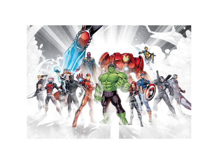 Komar Fototapete Marvel, Mehrfarbig, Cartoon, 368x254 cm, Fsc, Tapeten & Wandverkleidungen, Fototapeten