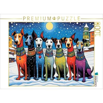 CALVENDO Puzzle Bunte Hunde - kalte Pfoten, warme Herzen | 1000 Teile Lege-Größe 64x48cm Foto-Puzzle für glückliche Stunden