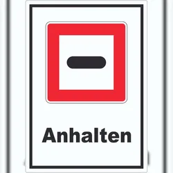 HB-Druck Anhalten Aufkleber mit Symbol und Text Stopp A0 (841x1189mm)