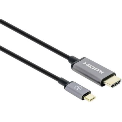 Manhattan USB-Kabel HDMI 2.0 HDMI-A Stecker, USB-C® Stecker 2.00m Schwarz 153607