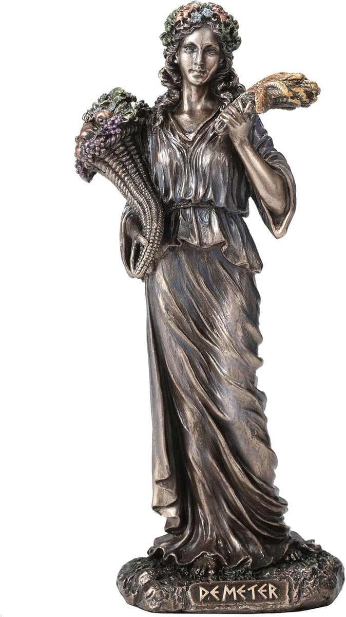 Griekse Mythologie Beeld Godin van Oogst - Brons - Hoogte: 15 cm