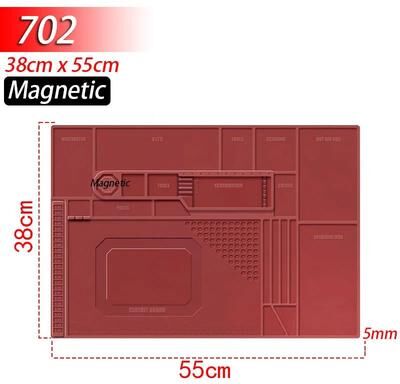 Inspire Select Heat Resistant Silicone Soldering Mat 932F Anti Static Magnetic Workbench Mat For Phone, Laptop & Watch Repair 702