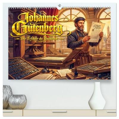 Johannes Gutenberg - Der Erfinder des Buchdrucks (hochwertiger Premium Wandkalender 2027 DIN A2 quer), Kunstdruck in Hochglanz