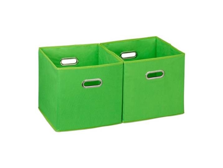 Relaxdays 12 x Boîtes de rangement tissu vert