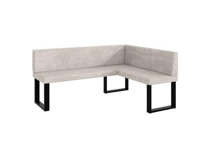 MEBLINI Eckbank für Esszimmer - Küchenbank - Essecke - Sitzecke Küche - Toni - U-Beine 128x168x87cm Rechts - Beige Samt