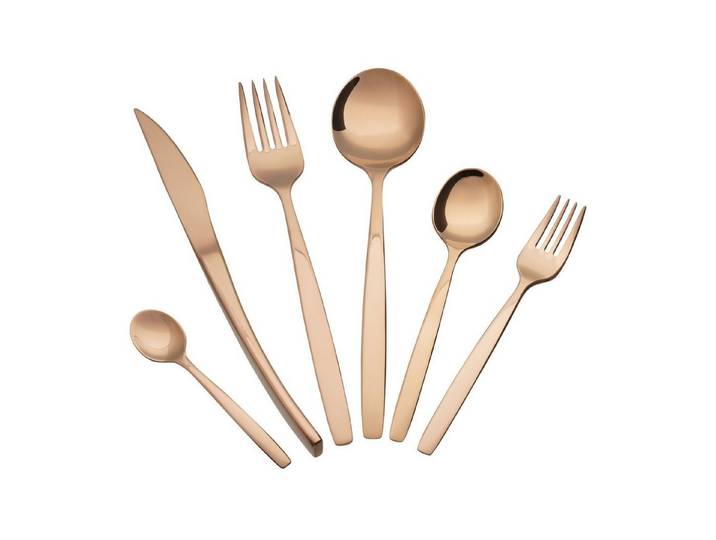 Asphald Besteck-Set Nepal Premium shiny Kupfer Besteck Set 6 Personen (36-tlg), 6 Personen, Edelstahl 18/10, Ausgewogenes Gewicht - liegt perfekt in der Hand