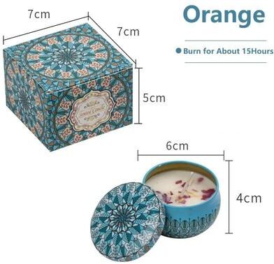 Uplift Picks Vintage Floral Soy Wax Scented Candle Jars For Weddings Birthdays And Relaxing Homes orange 1 Pc