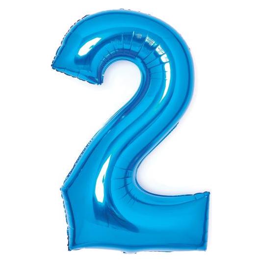 Amscan Folienballon blau, 66cm, Nummer 2 (1x) (9914052)