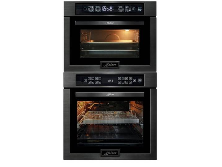 Kaiser Küchengeräte Backofen-Set EH 6306 RS+EM 6307 RS, Einbaubackofen,79L 15 Fkt+Mikrowellen-Backofen, 45 cm