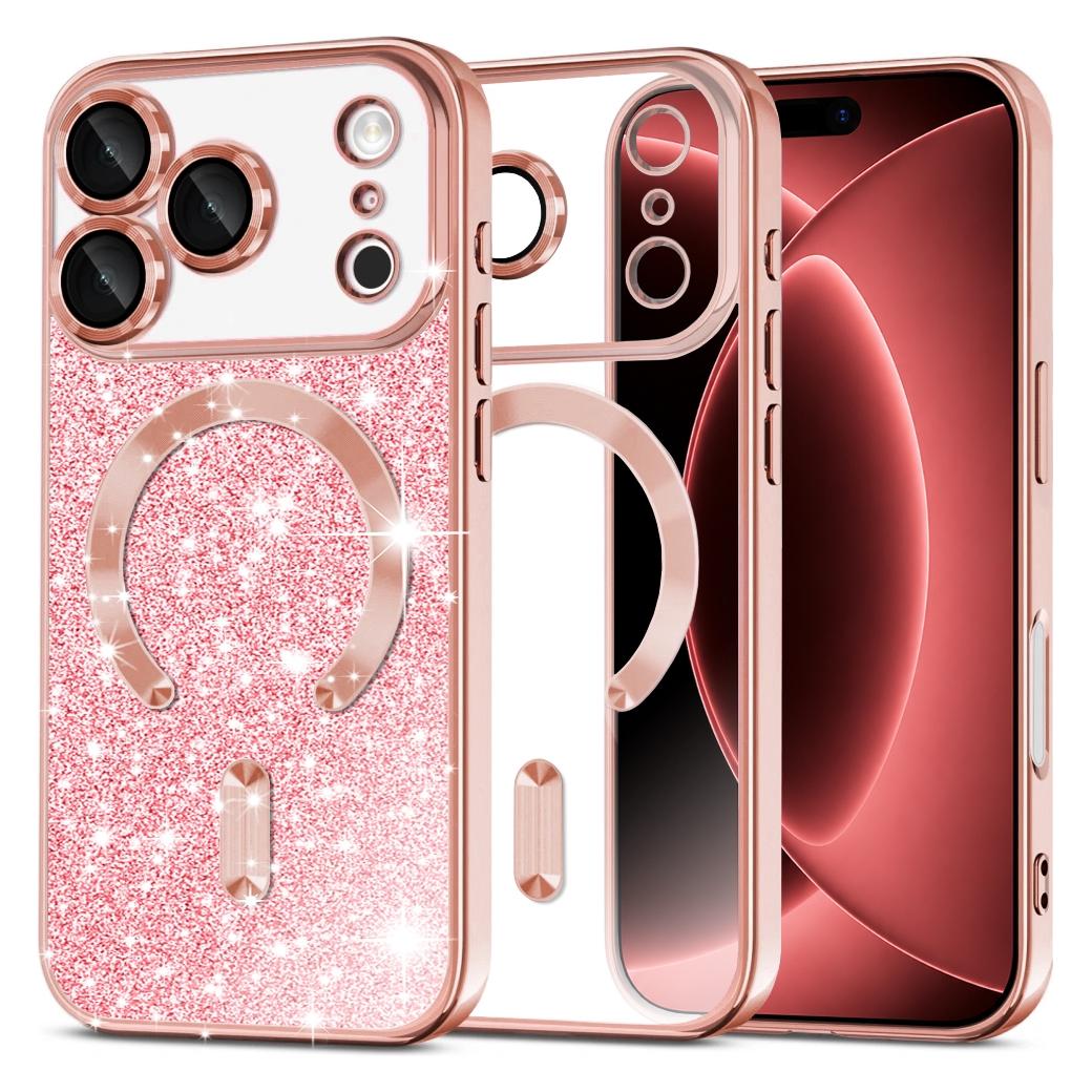 Techsuit - Luxury Glitter MagSafe - iPhone 18 Pro Max / iPhone 17 Pro Max - Rose Gold (Apple iPhone 17 Pro Max, Apple iPhone 18 Pro Max) (72060049)
