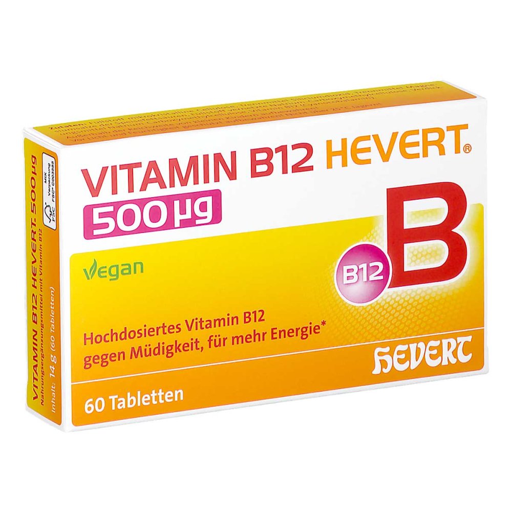 Hevert-Arzneimittel GmbH & Co. KG Vitamin B12 Hevert 500 Μg Tabletten 19733314
