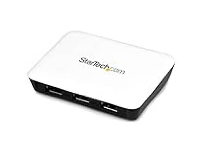 StarTech.com Adaptateur réseau USB 3.0 vers Gigabit Ethernet avec hub USB 3.0 de 3 ports (ST3300U3S) blanc