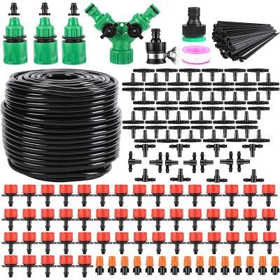 LightInthebox Garden Irrigation System 164FT 200 Pack Drip Irrigation Kit 1/4 Blank Distribution Tubing Watering Drip Kit Automatic Irrigation Equipment for Garden Greenhouse, Flower Bed,Patio,Lawn