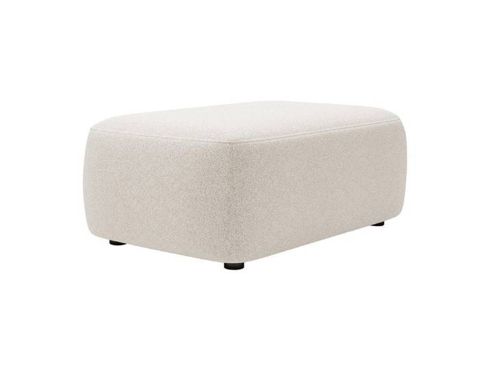Pouf en tissu chiné crème DAVISO