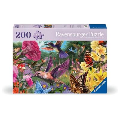 Feel Well & Puzzle - Kolibris und Schmetterlinge - Erwachsenenpuzzle mit 200 XL-Teilen und extra Bildvorlage