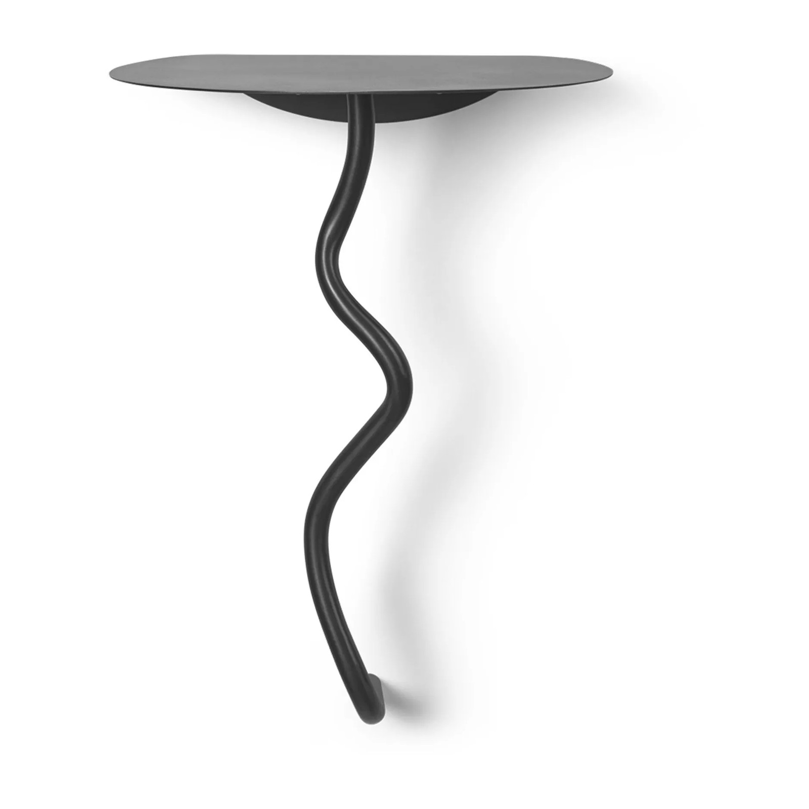 Ferm Living Curvature wandtafel Black Brass met ovaal metalen blad