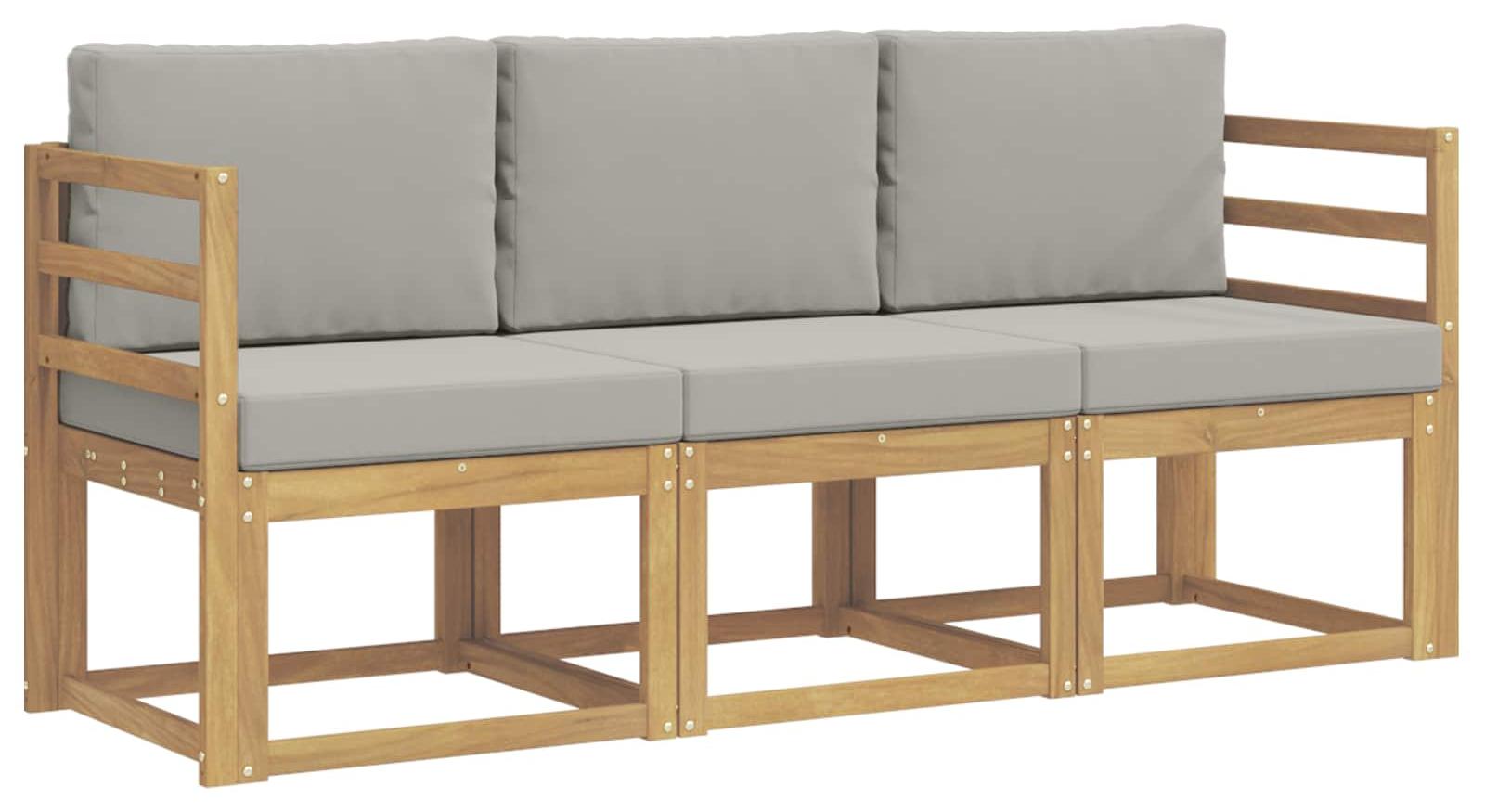 Garnitur aus 3 Outdoor-Sofas, Weiß und Hellgrau