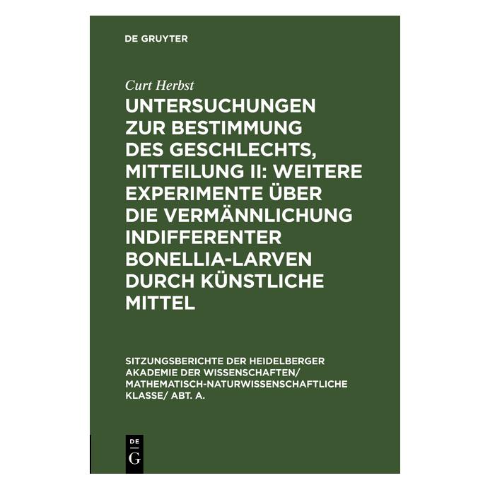 De Gruyter Herbst:Untersuchungen zur Bestimmung de (Deutsch, Hardcover, Curt Herbst) (67774102)